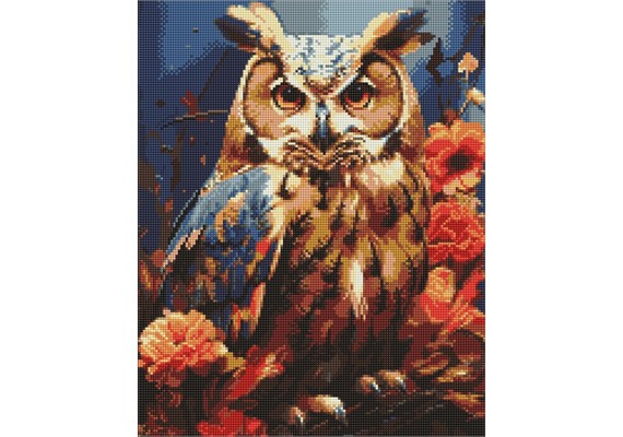 Ideyka AMC20149 Diamond Painting ohne Rahmen - Wald-Eule 40 x 50 cm
