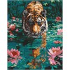 Ideyka AMC20158 Diamond Painting ohne Rahmen - Ein Tiger auf der Jagd 40 x 50 cm