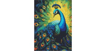 Ideyka AMC20190 Diamond Painting ohne Rahmen - Anmutiger Pfau 30 x 40 cm