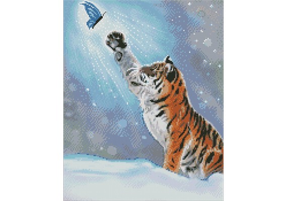Ideyka AMC7671 Diamond Painting ohne Rahmen - Belustigungen des Tigers 40 x 50 cm