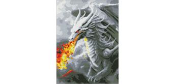 ideyka AMC7832 Diamond Painting - Feuerspeiender Drache 30 x 40 cm
