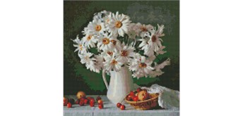 Ideyka AMO 7331 Diamond Painting mit Rahmen - Die Schönheit der Gänseblümchen 40 x 40