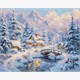Ideyka AMO20001 Diamond Painting Winterlicher Trost in den Bergen 40 x 50 cm