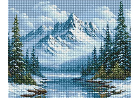 Ideyka AMO20012 Diamond Painting Frostiger Atem des Waldes 40 x 50 cm