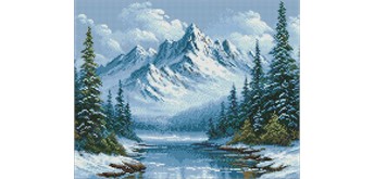 Ideyka AMO20012 Diamond Painting Frostiger Atem des Waldes 40 x 50 cm