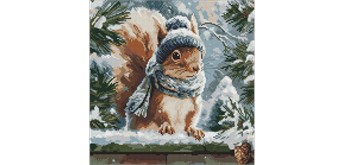 Ideyka AMO20019 Diamond Painting Wintereichhörnchen 40 x 40 cm