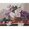 Ideyka AMO20069 Diamond Painting mit Rahmen Korb mit Blumen und Früchten 40 x 50 cm