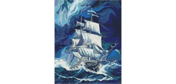 Ideyka AMO20203 Diamond Painting mit Rahmen Segeln durch den Sturm 40 x 50 cm
