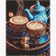 Ideyka AMO20223 Diamond Painting mit Rahmen Kaffeemelodie 40 x 50 cm