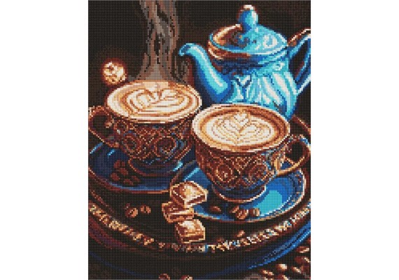 Ideyka AMO20223 Diamond Painting mit Rahmen Kaffeemelodie 40 x 50 cm