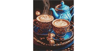 Ideyka AMO20223 Diamond Painting mit Rahmen Kaffeemelodie 40 x 50 cm