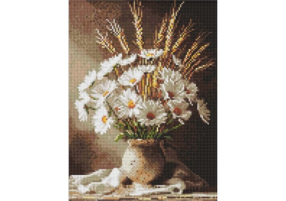 Ideyka AMO20233 Diamond Painting mit Rahmen Blütenblätter der Abendträume 30 x 40 cm