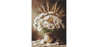 Ideyka AMO20233 Diamond Painting mit Rahmen Blütenblätter der Abendträume 30 x 40 cm