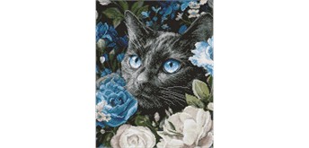 Ideyka AMO20239 Diamond Painting mit Rahmen Sanftheit zwischen Blumen 40 x 50 cm