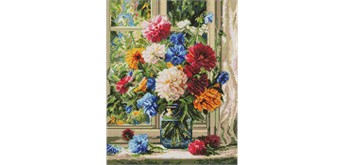 Ideyka AMO20258 Diamond Painting mit Rahmen Gartenstrauss 40 x 50 cm