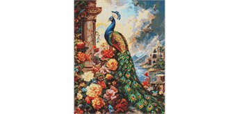 Ideyka AMO20273 Diamond Painting mit Rahmen Antiker Pfau 40 x 50 cm