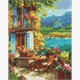 Ideyka AMO20281 Diamond Painting mit Rahmen Siesta auf Sizilien 40 x 50 cm