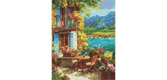 Ideyka AMO20281 Diamond Painting mit Rahmen Siesta auf Sizilien 40 x 50 cm