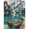Ideyka AMO20301 Boote auf spiegelndem See mit Rahmen 30 x 40 cm