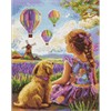 Ideyka AMO20320 Diamond Painting mit Rahmen Violettes Glück 40 x 50 cm