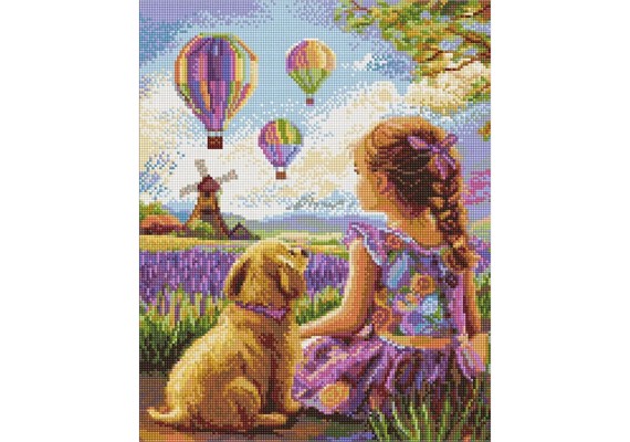 Ideyka AMO20320 Diamond Painting mit Rahmen Violettes Glück 40 x 50 cm