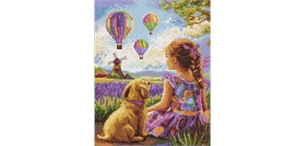 Ideyka AMO20320 Diamond Painting mit Rahmen Violettes Glück 40 x 50 cm