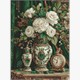 Ideyka AMO20350 Diamond Painting Porzellan mit weissen Rosen mit Rahmen 30 x 40 cm
