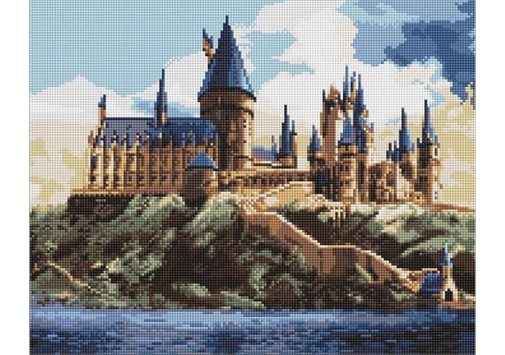 Ideyka AMO20360 Diamond Painting mit Rahmen Harry Potter: Hogwarts bei Tag 40 x 50 cm