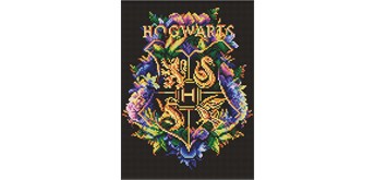 Ideyka AMO20366 Diamond Painting mit Rahmen Harry Potter: Wappen von Hogwarts 30 x 40 cm