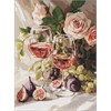 Ideyka AMO20391 Diamond Painting Romantisches Stillleben mit Feigen mit Rahmen 30 x 40 cm