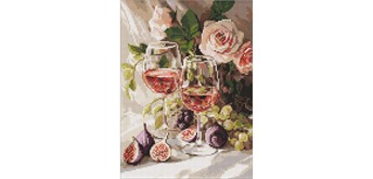 Ideyka AMO20391 Diamond Painting Romantisches Stillleben mit Feigen mit Rahmen 30 x 40 cm