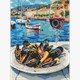 Ideyka AMO20410 Diamond Painting Muscheln am Hafen mit Rahmen 30 x 40 cm