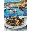Ideyka AMO20410 Diamond Painting Muscheln am Hafen mit Rahmen 30 x 40 cm