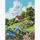 Ideyka AMO20444 Diamond Painting Gemütliches Häuschen auf dem Hügel mit Rahmen 30 x 40 cm