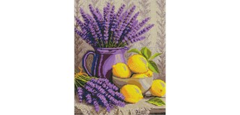 Ideyka AMO20486 Diamond Painting mit Rahmen Lavendel und Zitronen 40 x 50 cm