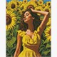 Ideyka AMO20496 Diamond Painting mit Rahmen Im Sonnenschein der Blüten 40 x 50 cm