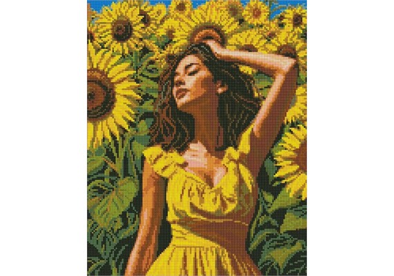 Ideyka AMO20496 Diamond Painting mit Rahmen Im Sonnenschein der Blüten 40 x 50 cm