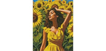 Ideyka AMO20496 Diamond Painting mit Rahmen Im Sonnenschein der Blüten 40 x 50 cm