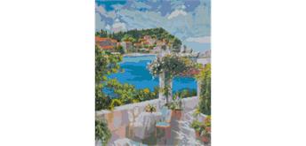 ideyka AMO7051 Diamond Painting - Frühstück am See mit Rahmen 40 x 50 cm