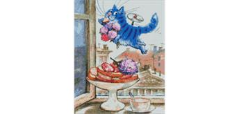 ideyka AMO7159 Diamond Painting - Katze Andron mit Rahmen 40 x 50 cm