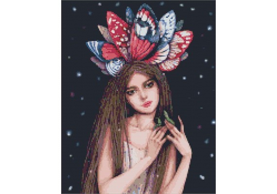 Ideyka AMO7265 Diamond Painting mit Rahmen - Farben der Schmetterlinge 40 x 50 cm