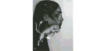 ideyka AMO7270 Diamond Painting - Sternbild Tiger mit Rahmen 40 x 50 cm