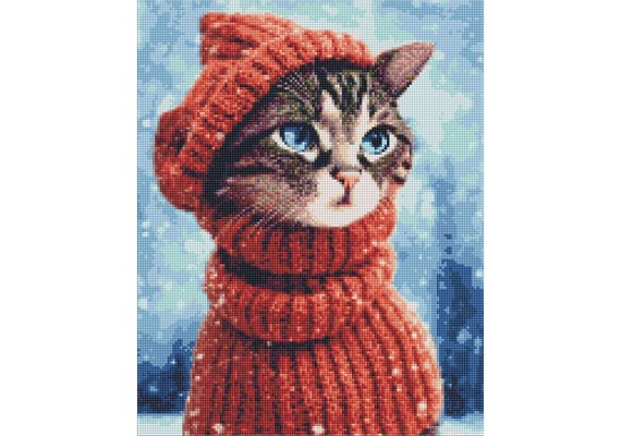 Ideyka AMO7350 Diamond Painting Wunderschöne Katze 40 x 50 cm