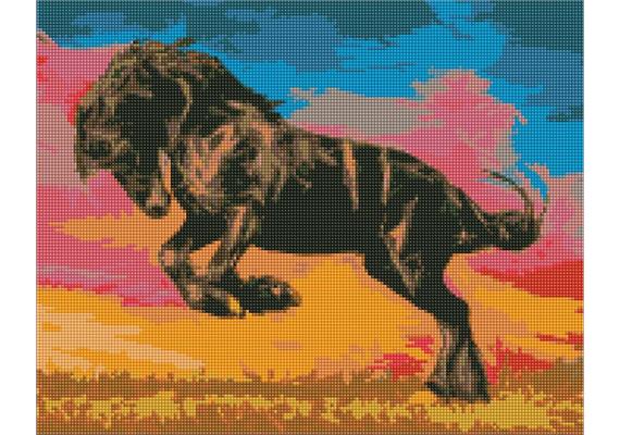ideyka AMO7354 Diamond Painting - Mustang mit Rahmen 40 x 50 cm
