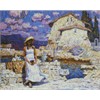 Ideyka AMO7407 Diamond Painting - Souvenirverkäuferin mit Rahmen 40 x 50 cm