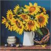 ideyka AMO7417 Diamond Painting - Sonnenblumen mit Rahmen 40 x 40 cm