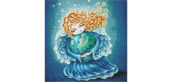 ideyka AMO7572 Diamond Painting - Erdenengel mit Rahmen 40 x 40 cm