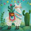 ideyka AMO7574 Diamond Painting - Fröhliches Lama mit Rahmen 40 x 40 cm