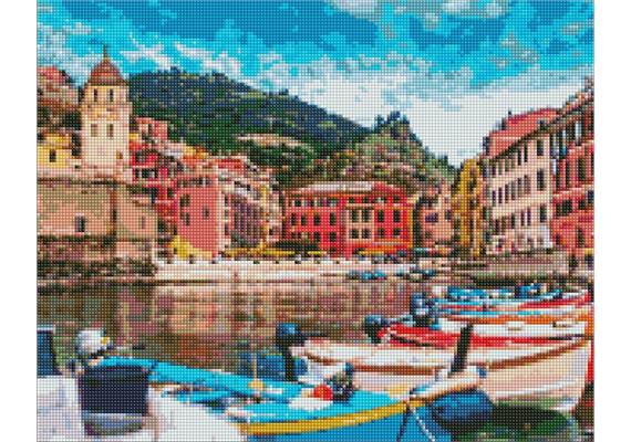 ideyka AMO7627 Diamond Painting - Stadt in Italien mit Rahmen 40 x 50 cm