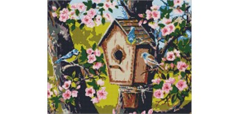 Ideyka AMO7630 Diamond Painting Einzug bei den Vögeln 40 x 50 cm